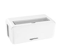Amazon Basics Cable Tidy Box for Hiding and Organising Cables, Small, White