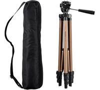 Amazon Basics Camera Tripod, 127cm Height, Lightweight Aluminium with Bag, Champagne