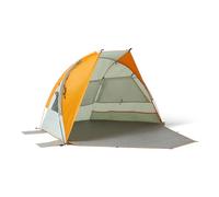 Amazon Basics Camping Sun Shelter, Beach Tent with 3 Mesh Windows, UPF50+ Sun Protection, Grey and Orange, 2.1 x 1.2 x 1.2m (LxWxH), Fits 2-3 People