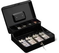 Amazon Basics Cash Box with Lock Key and Money Tray, 9 x 30 x 24 cm (H x W x D)