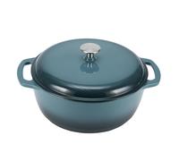 Amazon Basics Cast Iron Dutch Oven Pot with Lid Enameled Round Dual Handles Heavy-Duty Medium 6-Quart Gray