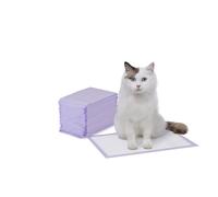 Amazon Basics Cat Litter Box Pads, Pack of 20, Unscented, Purple, White