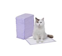 Amazon Basics Cat Litter Pee Pads, Super Absorbent, Odor Control with Lemon Scent, Disposable, Universal Fit for Multi Cat Litter Box, Purple and White, 40-Pack