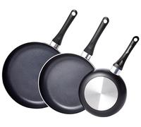 Amazon Basics Ceramic Non-Stick Frying Pan Set, 20.3cm, 25.4cm & 30.5cm, 3-Piece, Black