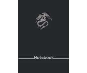 Amazon Basics Classic Notebook: Amazon Basics black Notebook Primary Story Journal with Picture of Dragon , 150 Lined pages Size A5 ,Enjoys recording ... stories will love this journal notebook