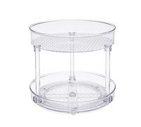Amazon Basics Clear 2-Tier Lazy Susan Turntable Organiser, 22.9 cm