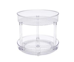 Amazon Basics Clear 2 Tier Lazy Susan Turntable Organiser 22.9 cm