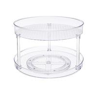 Amazon Basics Clear 2-Tier Lazy Susan Turntable Organiser, 30.5 cm