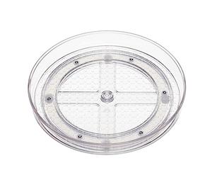 Amazon Basics Clear Lazy Susan Turntable Organiser, 22.9 cm, 2-Pack