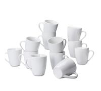 Amazon Basics Coffee Mug Set, 12 count Porcelain, 355 ml, White