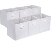 Amazon Basics Collapsible Fabric Storage Cube/Organiser with Handles, Pack of 6
