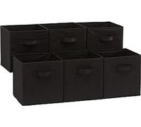 Amazon Basics Collapsible Fabric Storage Cube/Organiser with Handles, Pack of 6