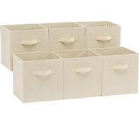 Amazon Basics Collapsible Fabric Storage Cube/Organiser with Handles, Pack of 6