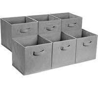 Amazon Basics Collapsible Fabric Storage Cube/Organiser with Handles, Pack of 6
