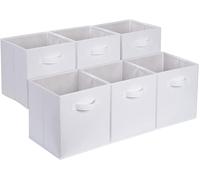 Amazon Basics Collapsible Fabric Storage Cube/Organiser with Handles, Pack of 6