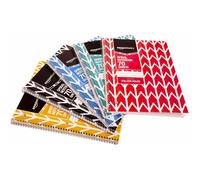 Amazon Basics College Ruled Wirebound Spiral Notebook 70 Sheet - 5-Pack Assorted Lattice Pattern Colors