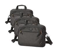 Amazon Basics Compact Laptop Shoulder Bag Carrying case with Accessory Storage Pockets (14 inch - 35.6 cm) Black, 3-Pack