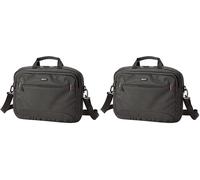 Amazon Basics Compact Laptop Shoulder Bag Carrying Case with Padded Strap and Zippered Accessory Pocket, 2-Pack, 15.6 inch - 39.6 cm, Black