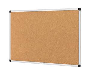 Amazon Basics Cork Notice Board with Aluminum Frame, Bulletin Board for Home or Office, Self-Healing Pin Surface, 90 x 60 cm