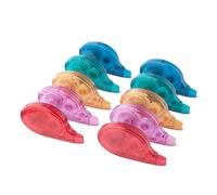 Amazon Basics Correction Tape, Pack of 10, Roller, Pen, Mouse Style, Instant drying, 12m Long, Green, Purple, Orange, Red, Blue