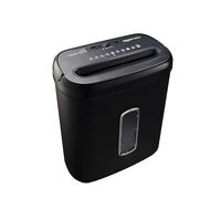 Amazon Basics Cross Cut Paper Shredder, 8 Sheets, with transparent window, for documents and credit cards, 14L waste basket, Black