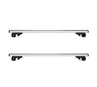 Amazon Basics Cross Rail Roof Rack, 132 cm, Fits up to 117 cm Spans between Raised Side Rails with Gap, Pack of 2, Black/Silver