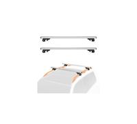 Amazon Basics Cross Rail Roof Rack, 132 cm, Fits up to 117 cm Spans between Raised Side Rails with Gap, Pack of 2, Black/Silver
