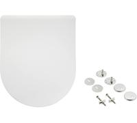 Amazon Basics D-Shape Urea Toilet Seat, Matt Finish, White, 36.5 x 43 cm