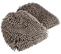 Amazon Basics Deluxe Microfiber Car Wash Drying Mitts, 2 Pack, Grey, 30 cm L x 20 cm W