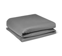 Amazon Basics Deluxe Single Duvet Cover, 100% Cotton Sateen 400 Thread Count, Super Soft with Button Closure, 135 x 200 cm, Dark Grey