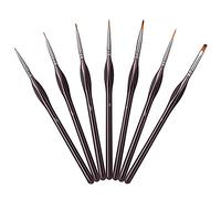 Amazon Basics Detail Paint Brush Set, 8.86"x 2.17" x 2.17", 7 Count, Brown