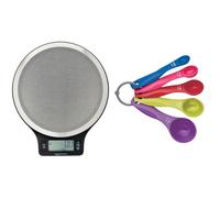 Amazon Basics Digital Kitchen Scale & 5-Spoon Measuring Set