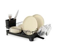 Amazon Basics Dish Drying Rack, Stainless Steel, 38.7x 29.5 x 10.2 cm, Black