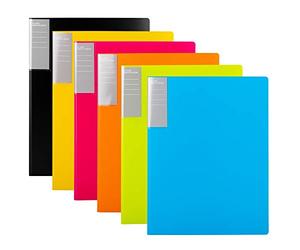 Amazon Basics Display Folders, A4, 30 Pockets (6-Pack), Multicolour