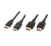 Amazon Basics DisplayPort to HDMI Cable - 0.9 m & High-Speed 4K, Ultra HD, HDMI 2.0 Cable - 0.9m / 3 Feet (Latest Standard) Supports Ethernet, 3D, Audio Return