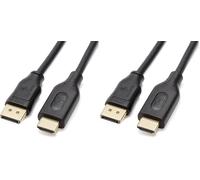 Amazon Basics DisplayPort to HDMI Display Cable, Uni-Directional, 4k@30Hz, 1920x1200, 1080p, Gold-Plated Plugs, 4.5 m, Black (Pack of 2)