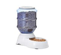 Amazon Basics Dog and Cat Food Feeder, Small, Grey