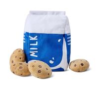 Amazon Basics Dog Squeak Toys with 1 Milk Carton and 4 Cookies, Soft Plush, Lightweight Stuffed Toy for Puppies and Small to Medium Dogs