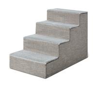 Amazon Basics Dog Steps,46.7 cm H, 4-Step Dog Stairs for High Bed Couch and Sofa, Non-Slip Bottom Pet Stairs for Indoor Dogs and Cats, Grey