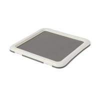 Amazon Basics Dog Training Pad Holder,Secured Latches,Extra Thick and Non-Slip, Recycled Plastic, 61 cm, S, White and Charcoal