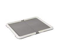 Amazon Basics Dog Training Pad Holder,Secured Latches,Extra Thick and Non-Slip, Recycled Plastic, 71.1 x 86.4 cm, L, White and Charcoal
