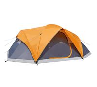 Amazon Basics Dome Camping Tent with Rainfly and Carry Bag, 3-Season Waterproof Easy Set-Up Tent, 8 Person, Orange/Grey