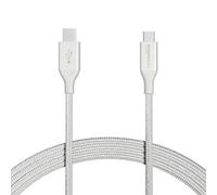 Amazon Basics Double Braided Nylon USB Type-C to Micro-B 2.0 Male Cable | 3 m, Silver