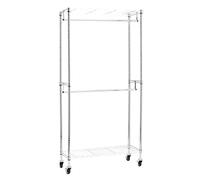 Amazon Basics Double Rod Garment Rack / Clothes Rail with Height-Adjustable