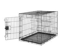 Amazon Basics Durable Foldable Collapsible Portable Metal Wire Dog Crate with Tray Single Door with Divider Panel Easy to Assemble & Clean 36 x