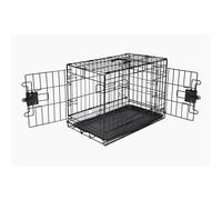 Amazon Basics Durable Foldable Metal Wire Dog Crate with Tray Double Door Divider 22 x 13 x 16 in Black