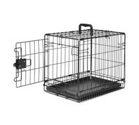 Amazon Basics Durable, Foldable Metal Wire Dog Crate with Tray, Single Door, 46 x 32 x 38 cm, Black