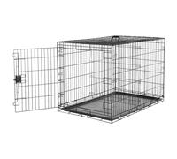 Amazon Basics Durable Foldable Metal Wire Dog Crate with Tray Single Door 48 x 30 x 32.5 in Black