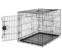 Amazon Basics - Durable, Foldable Metal Wire Dog Crate with Tray, Single Door, 91cm Length, Black