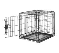 Amazon Basics Durable Foldable Metal Wire Small Dog Crate with Tray Single Door 24 x 18 x 20 in Black